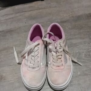 Vans Pink and White Kids Sneakers